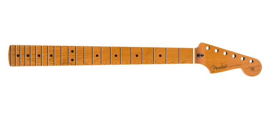 Fender 0990402920 roasted maple Stratocaster® neck, 22 jumbo frets, 12" radius, maple, flat oval shape