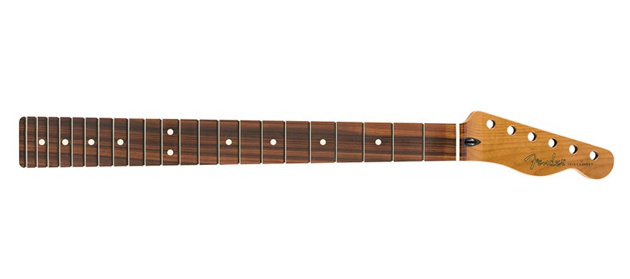 Fender 0990303920 roasted maple Telecaster® neck, 22 jumbo frets, 12" radius, pau ferro, flat oval shape