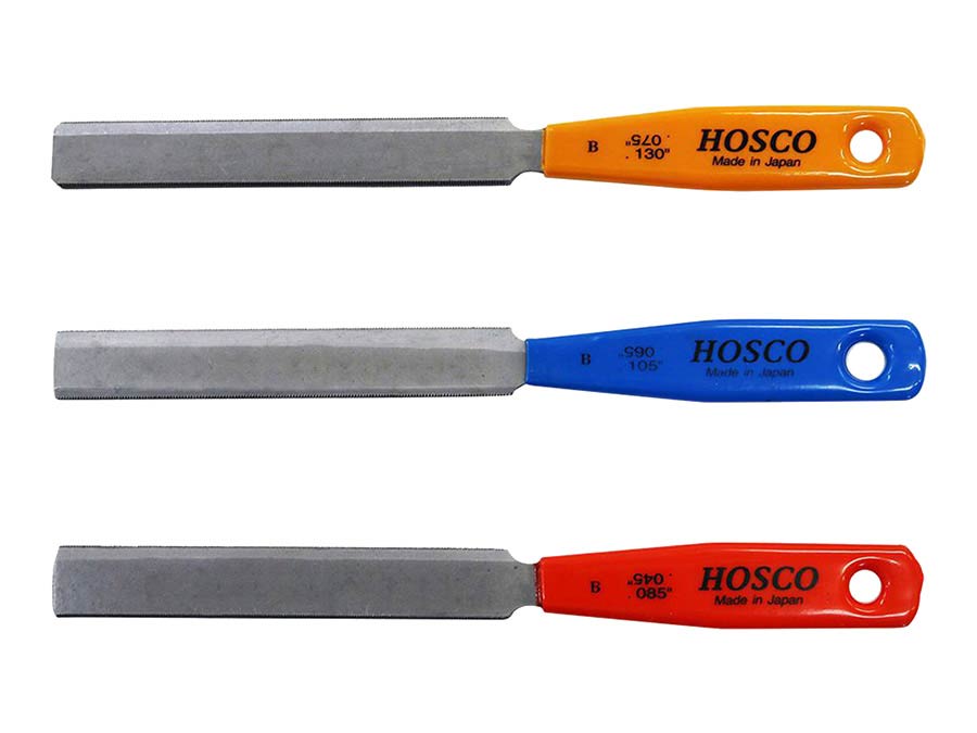 Hosco Japan H-TL-NF3B Set di 3 lime per capotasto basso elettrico, 045-085, 065-0105, 075-130
