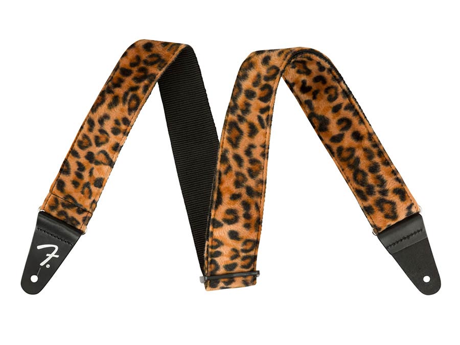 Fender 0990601053 Wild Animal Print 2" guitar strap, synthetic fur, wild leopard print