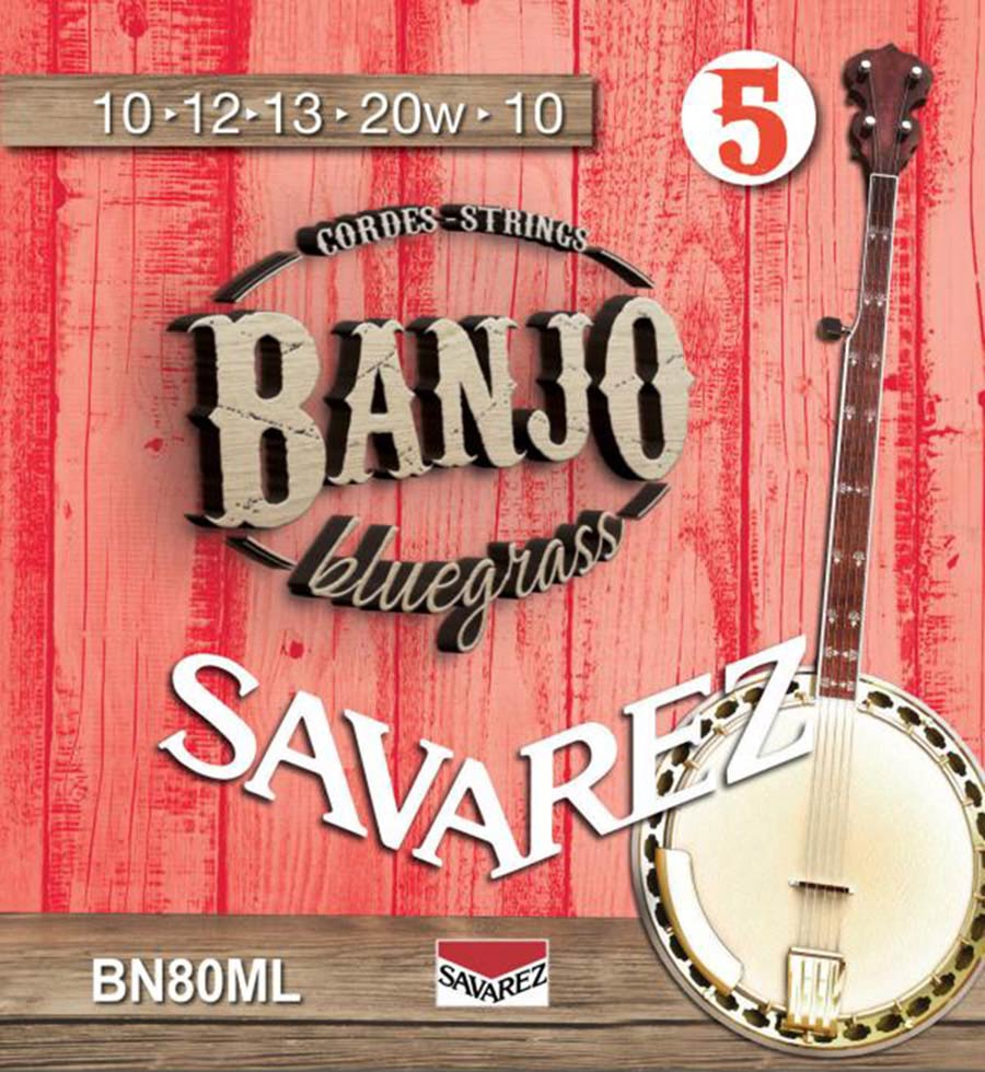 Savarez BN80ML Muta di corde per banjo 5 corde, bluegrass, tensione medio bassa