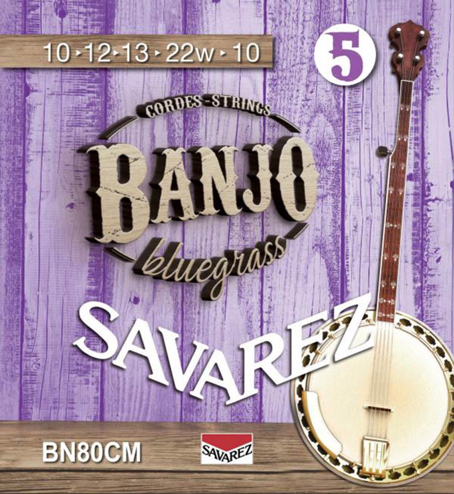 Savarez BN80CM Muta di corde per banjo 5 corde, bluegrass, tensione custom medium