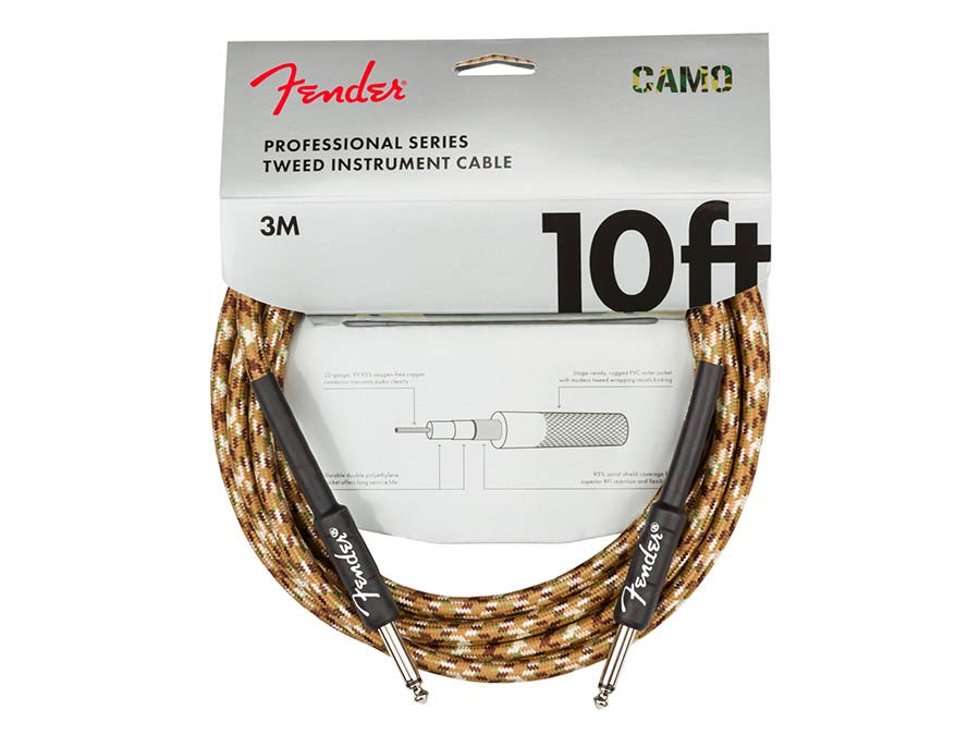 Fender 0990810107 instrument cable 2x jack (metal) 10', desert camo