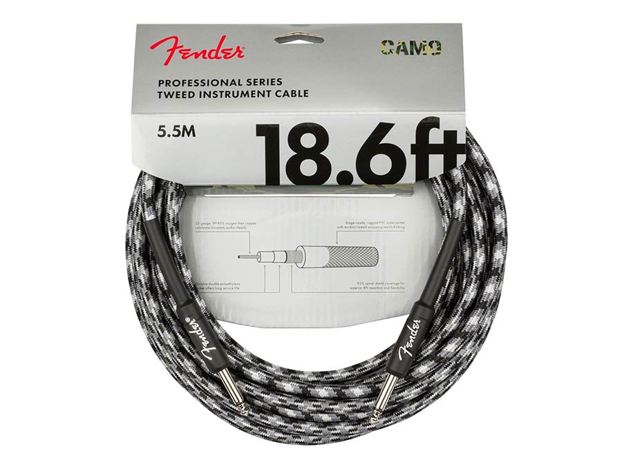 Fender 0990818124 instrument cable 2x jack (metal) 18.6', winter camo