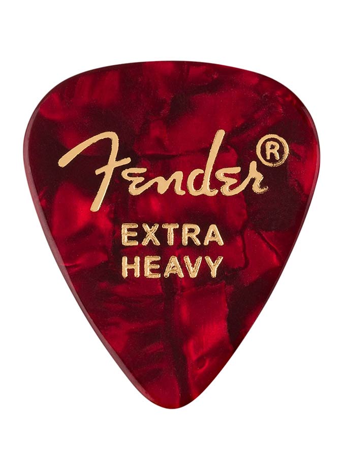 Fender 1980351609 351 shape premium picks, extra heavy, red moto, 12-pack