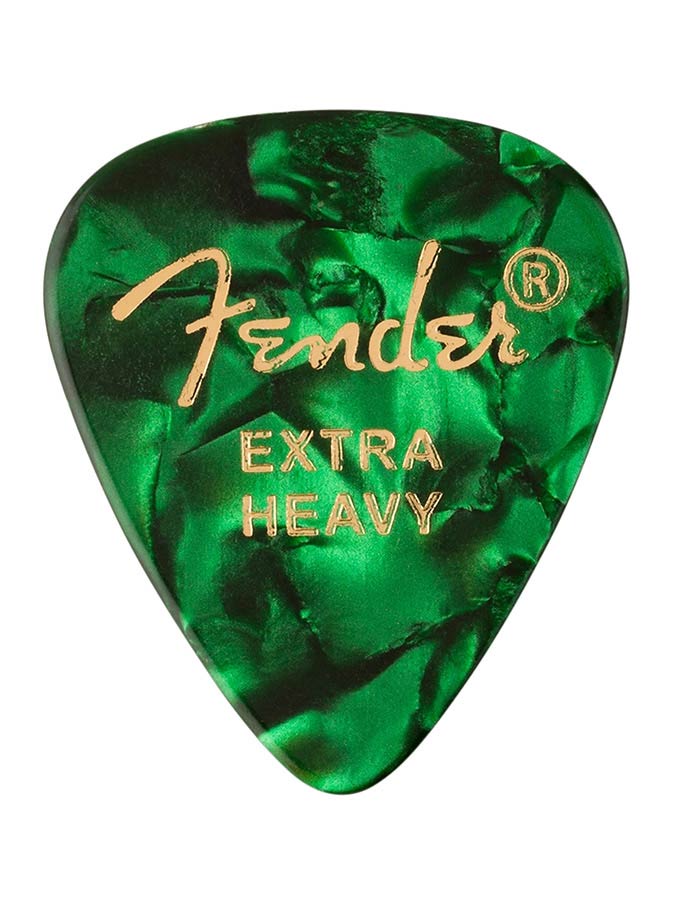 Fender 1980351671 351 shape premium picks, green moto, 12-pack