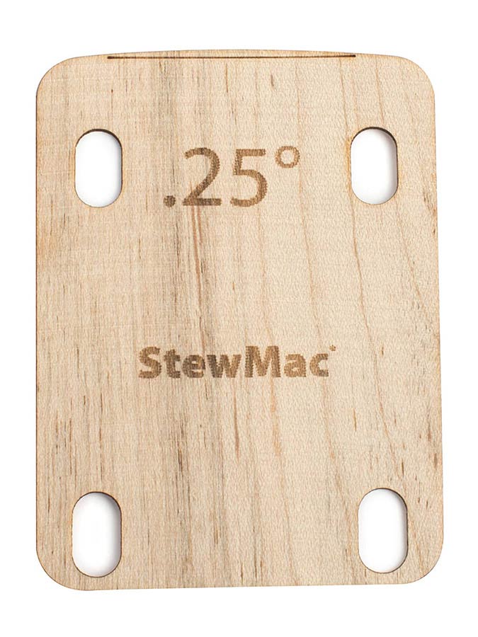StewMac SM2135-025 neck shim 0.25 degree shaped for electric bolt-on neck guitar