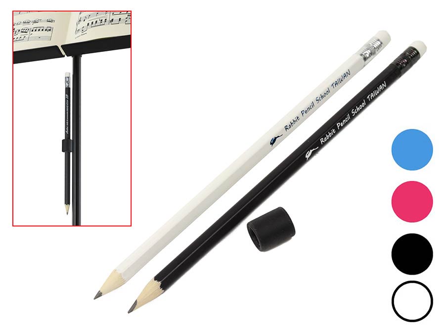 Artino MP-06-WH Set di 2 matite 2B con gomma e magnete bianco