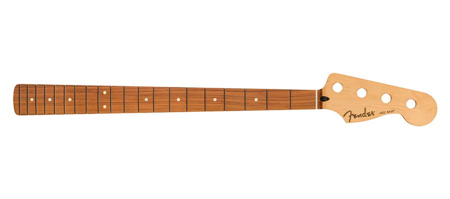 Fender 0994903921 Player Series Jazz Bass® neck, 20 medium jumbo frets, pau ferro, 9.5", modern "c"