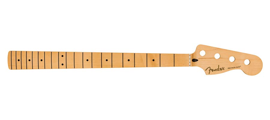 Fender 0999802921 Player Series Precision Bass® neck, 20 medium jumbo frets, maple, 9.5", modern "c"