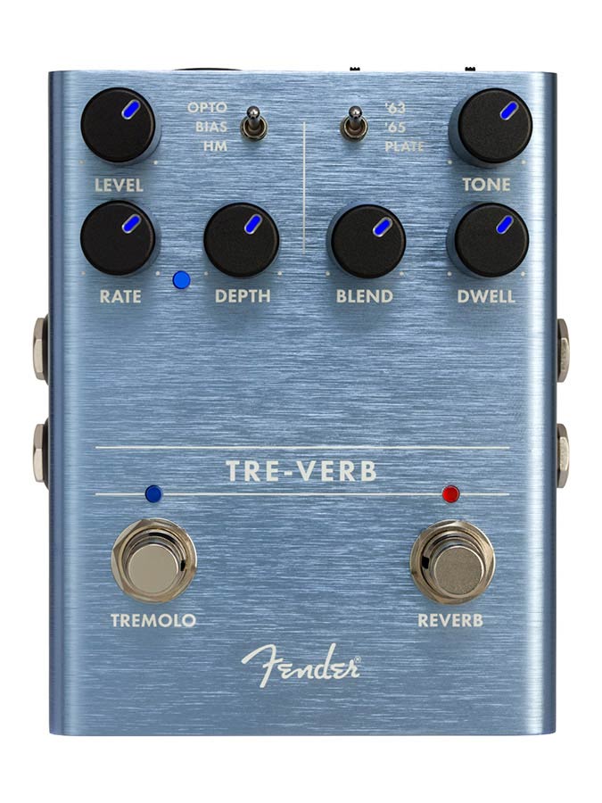 Fender 0234541000 Tre-Verb Digital Reverb/Tremolo, effects pedal for guitar or bass
