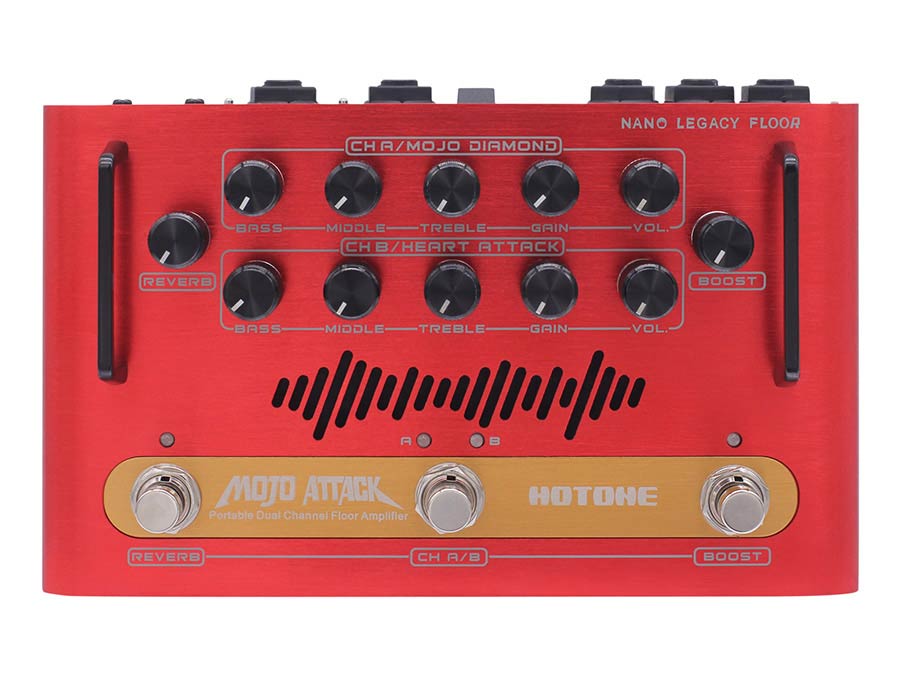 HoTone NLF-2 Mojo Attack, amplificatore a pedale per chitarra elettrica 75W, 2 canali, alimentatore incluso