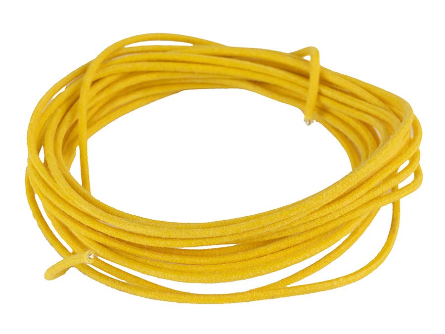 Boston PBW10/YE USA made (Gavitt) waxed cotton braided push back wire, yellow, 10 feet