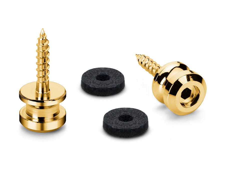 Schaller 24060500 S-Locks strap button set S (thread length 18mm), gold
