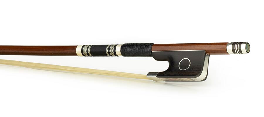 ELS BA-90-R viola bow, 4/4, HQ pernambuco, round stick, full silver mounted with silver thumb protection