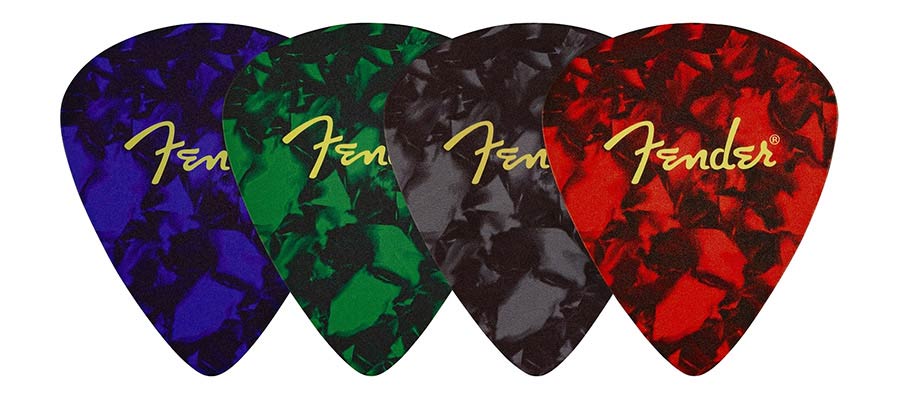Fender 9106109000 pick shaped coasters, multi-coloured with logo, 4 pcs,