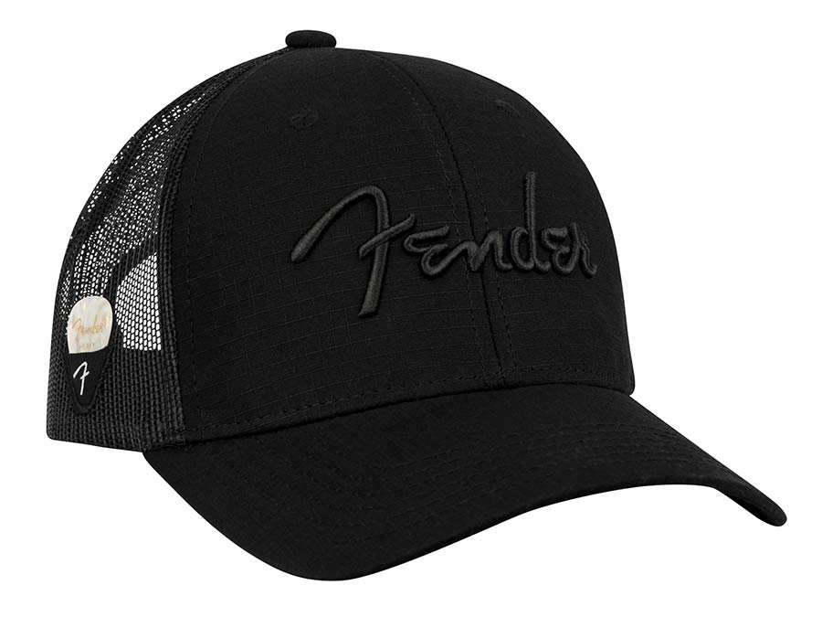 Fender 9122421300 snap back pick holder hat, black