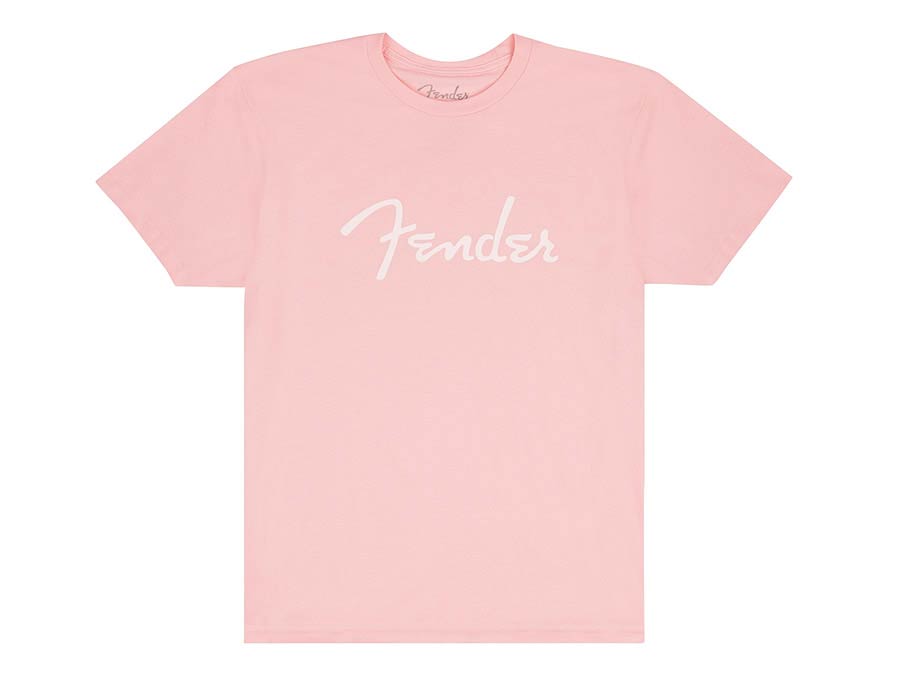 Fender 9192400306 spaghetti logo t-shirt, shell pink, S