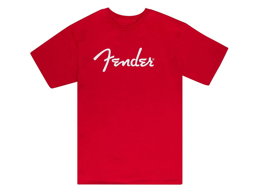 Fender 9192401306 spaghetti logo t-shirt, dakota red, S