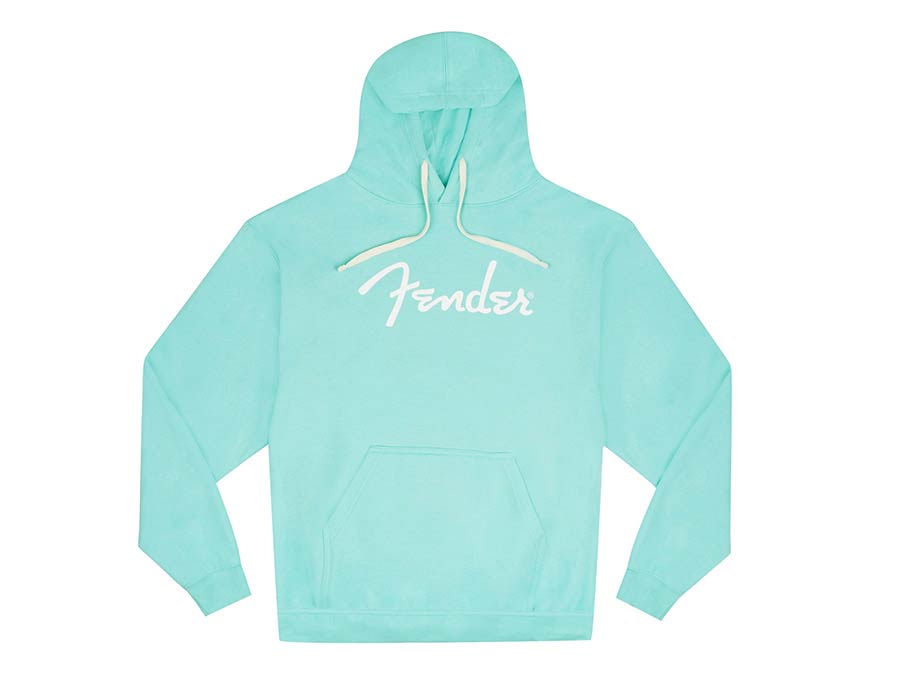 Fender 9113100306 Clothing spaghetti logo hoodie, daphne blue, S