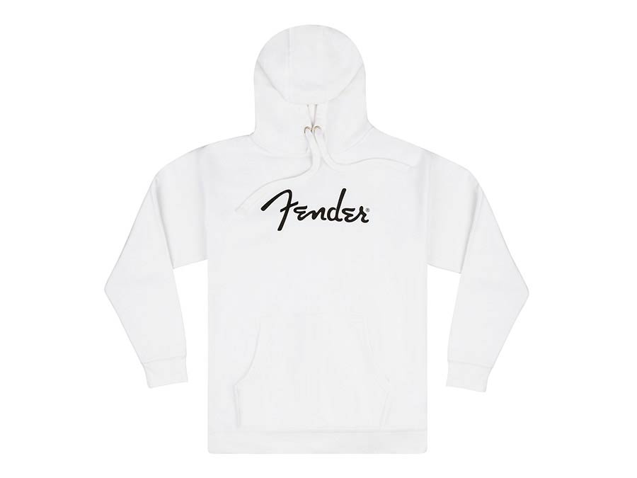 Fender 9113103406 Clothing spaghetti logo hoodie, olympic white, M