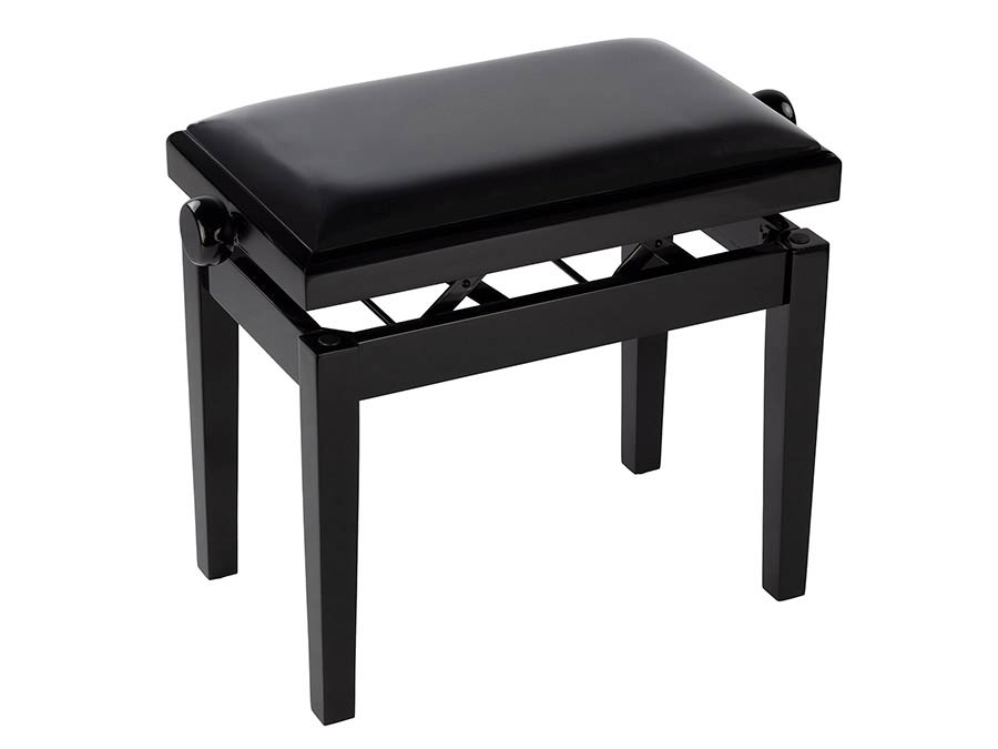 Boston PB2/2520 piano bench Deluxe with adjustable seat, satin black with black velvet seat