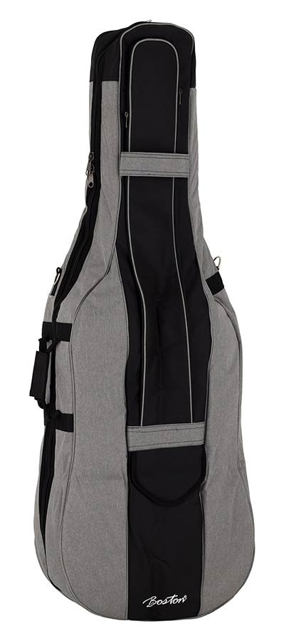 Boston CT-144-GR cello bag 4/4, light grey, 19 mm. padded, 2 straps, various pockets