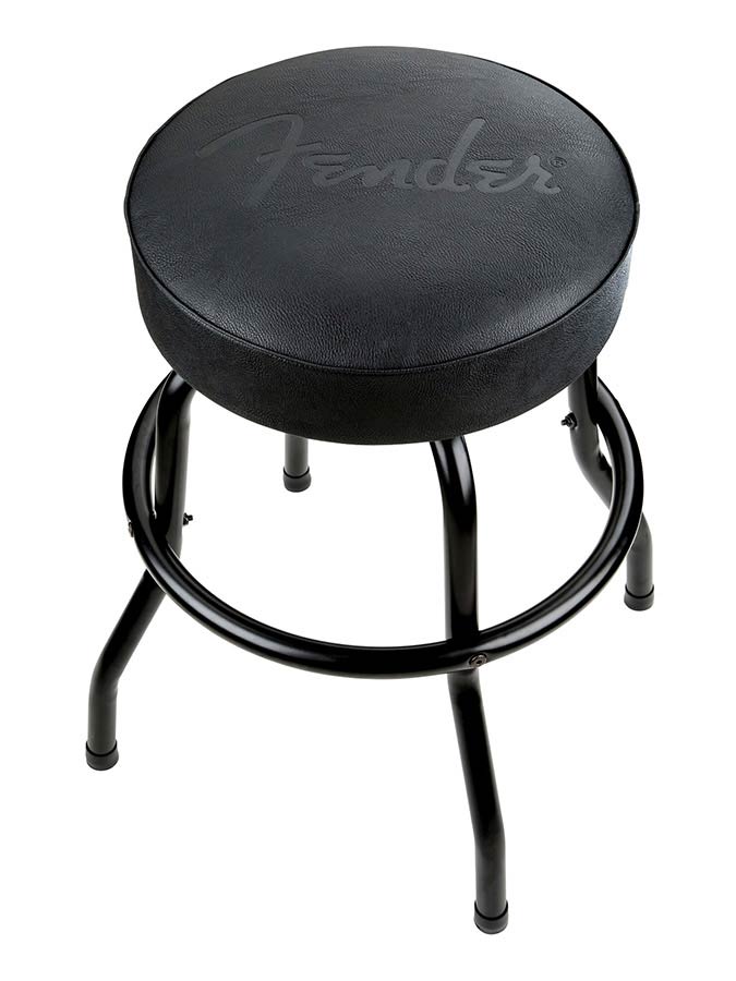 Fender 9192022001 embossed black logo barstool, black/black, 24"