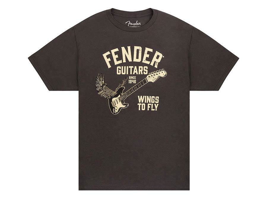 Fender 9192828306 Wings To Fly T-Shirt, vintage black, S