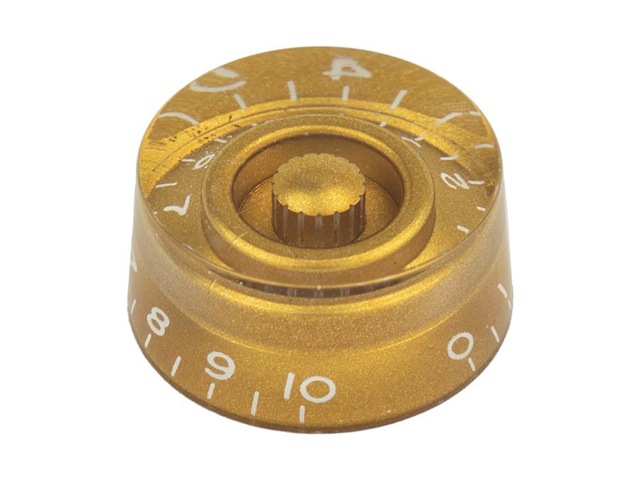 Boston KG-110-IM speed knob, transparent gold, fits 24 fine (CTS) and 18 coarse knurl (Alpha), m.i. Japan