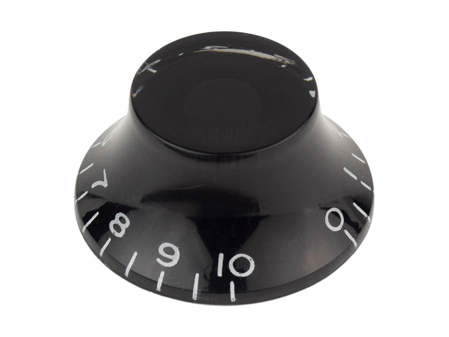Boston KB-160-IM bell knob, transparent black, fits 24 fine (CTS) and 18 coarse knurl (Alpha), m.i. Japan