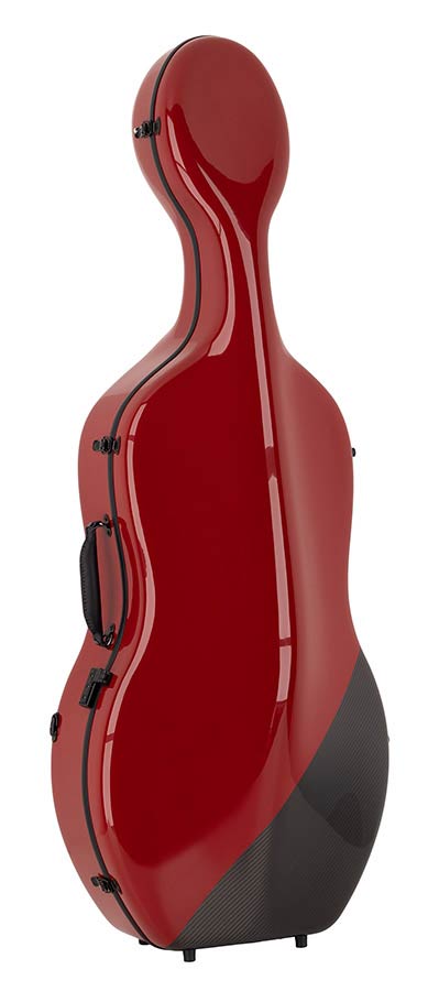 Leonardo CC-944-RD cello case 4/4 full carbon, chili red/black carbon, 3,4kg