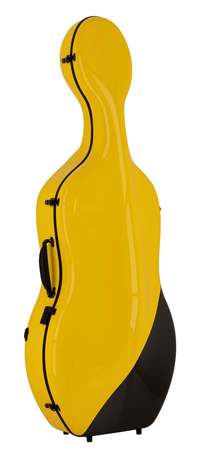 Leonardo CC-944-GY cello case 4/4 full carbon, bumblebee yellow/black carbon,3,4kg