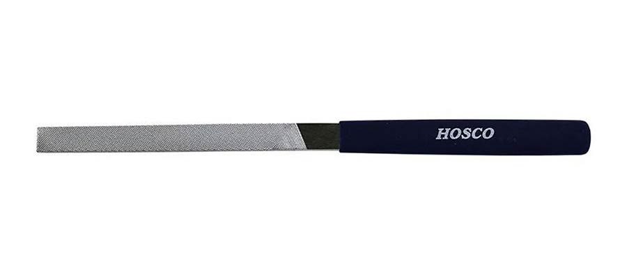 Hosco Japan H-TL-BFFL nut and saddle shaping file, 100mm cutting length, 'non-clog' coated, square