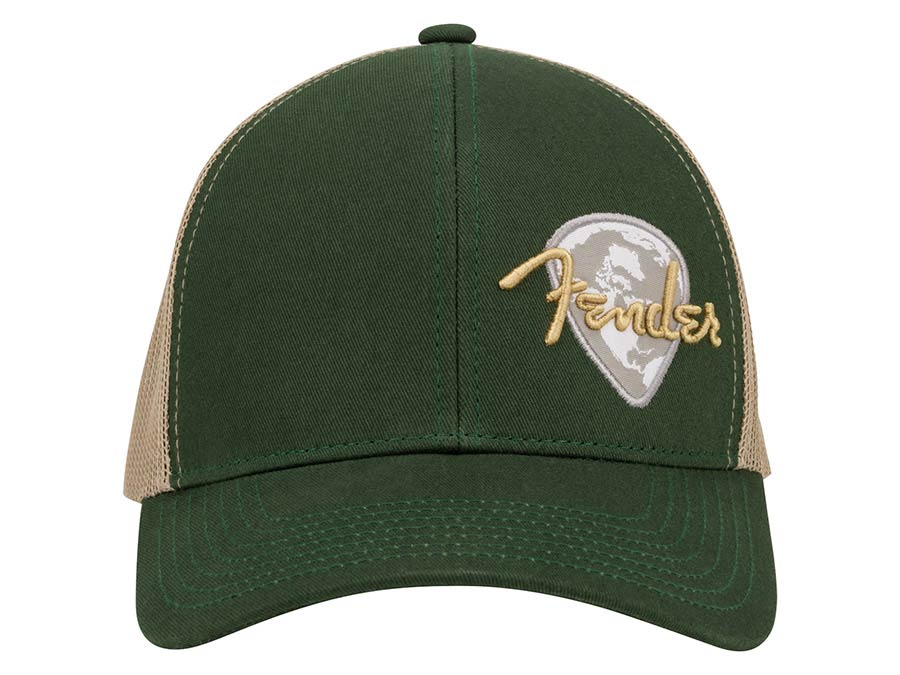 Fender 9122421400 globe pick patch hat, green khaki