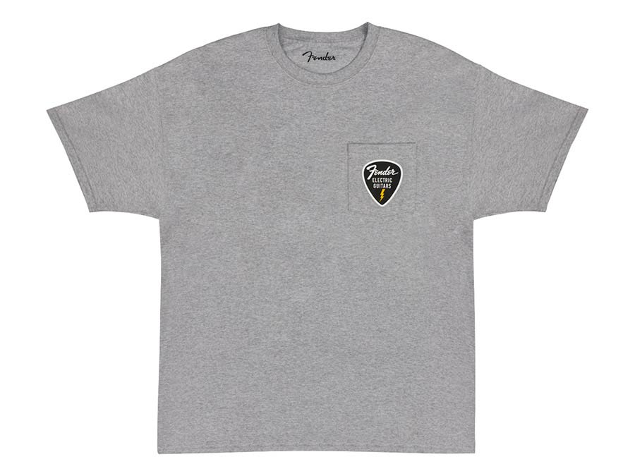 Fender 9192600306 pick patch pocket t-shirt, athletic grey, S