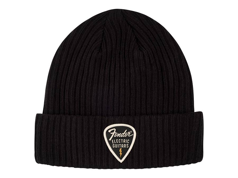 Fender 9106111707 pick patch ribbed beanie, black