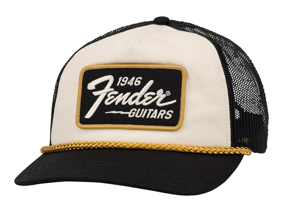 Fender 9122421201 1946 gold braid hat, cream/black