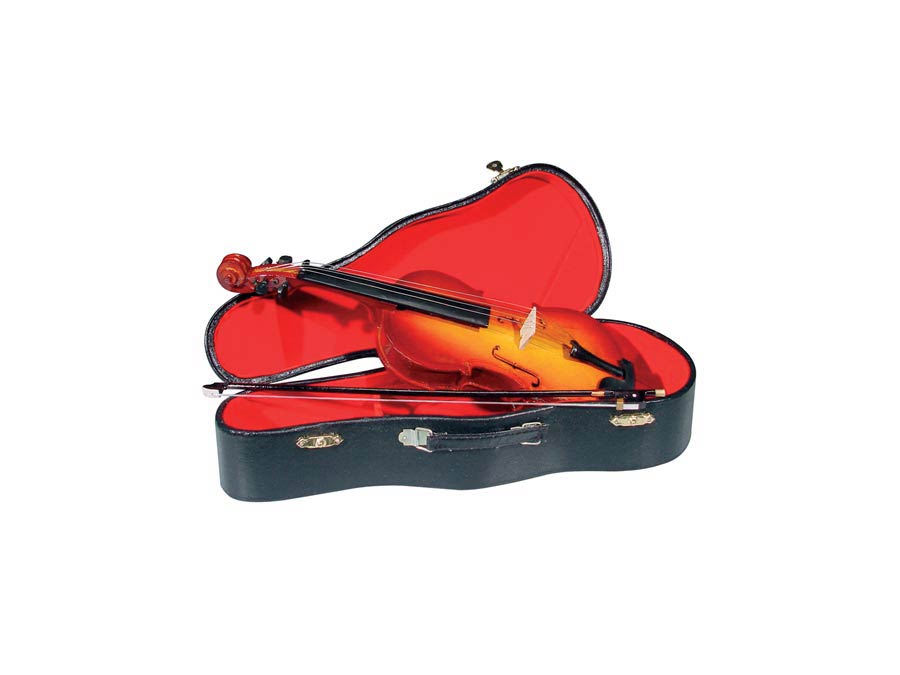 Boston MV-12 Miniatura violino con archetto e astuccio, 12cm
